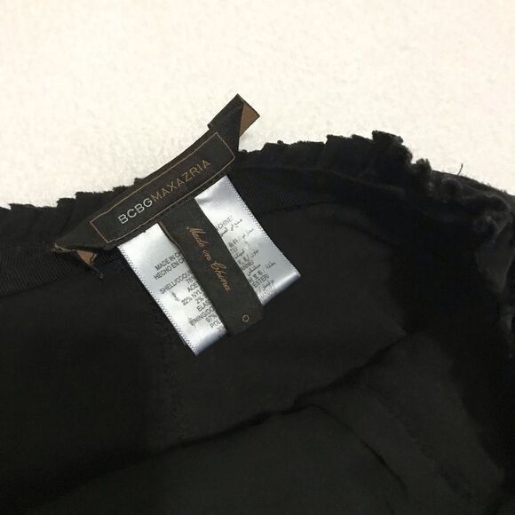 BCBGMaxazria Pencil Skirt Black Satin Wonen - Picture 4 of 7